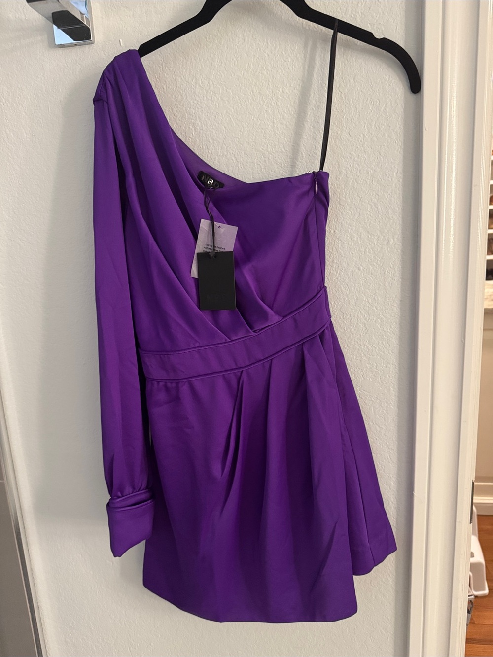 NBD One-Shoulder Purple Mini Dress